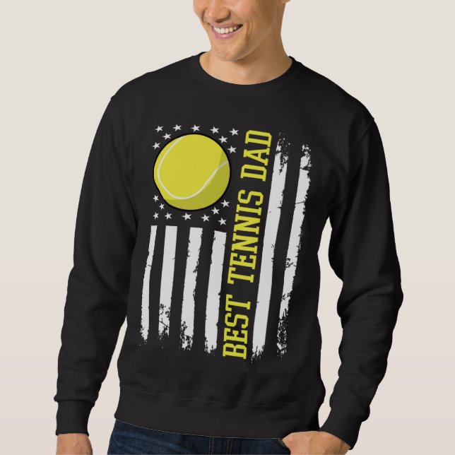 Best Tennis Dad Tennis Daddy US Flag Sweatshirt (Vorderseite)