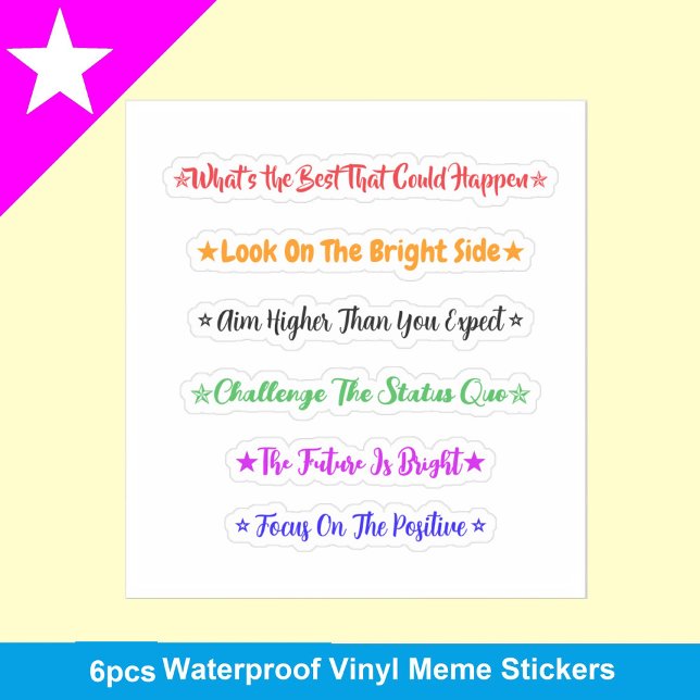 Best That Could Happen Memes | Wasserfeste Positiv Aufkleber (What's the Best That Could Happen Waterproof Mental Health Sticker Handdrawn Self Love Gift)