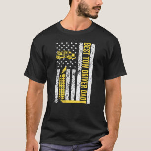 Best Tow Truck Driver Vater - American USA Flag T T-Shirt