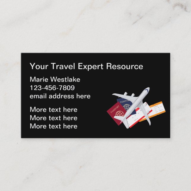 Best Travel Agent Business Cards Visitenkarte (Vorderseite)