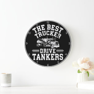 Best Trucker Drivers White Große Wanduhr
