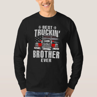 Best Truckin' BROTHER Ever USA Flag Father's Day   T-Shirt