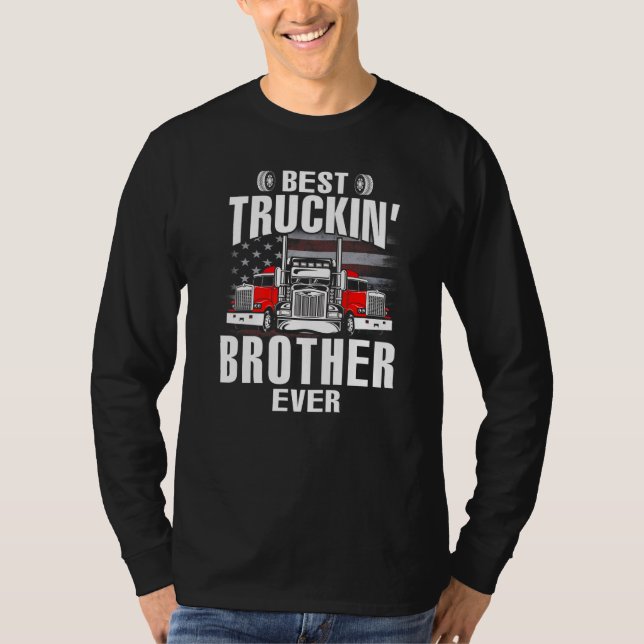 Best Truckin' BROTHER Ever USA Flag Father's Day   T-Shirt (Vorderseite)