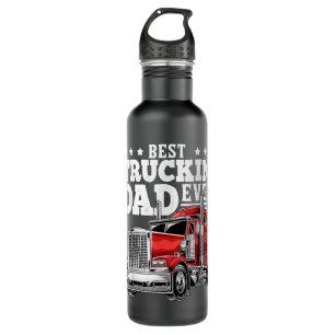 Best Truckin Dad Ever Big Rig Trucker Father's Day Edelstahlflasche