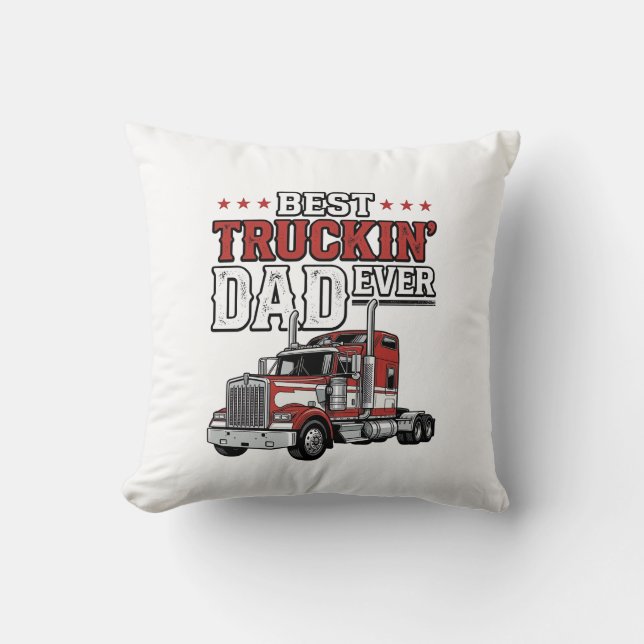 Best Truckin Dad Ever Vintage Truck Shirt Design_1 Kissen (Vorderseite)