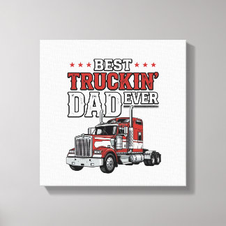 Best Truckin Dad Ever Vintage Truck Shirt Design_1 Leinwanddruck