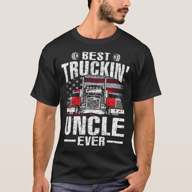 Best Truckin' UNCLE Ever USA Flag T - Shirt Vater' (Vorderseite)
