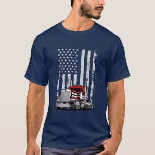 Best Truckin Vater je Lkw Driver American Flag T-Shirt