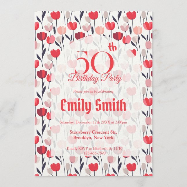 Best Tulip Charm Outdoor Birthday Einladung (Vorderseite)