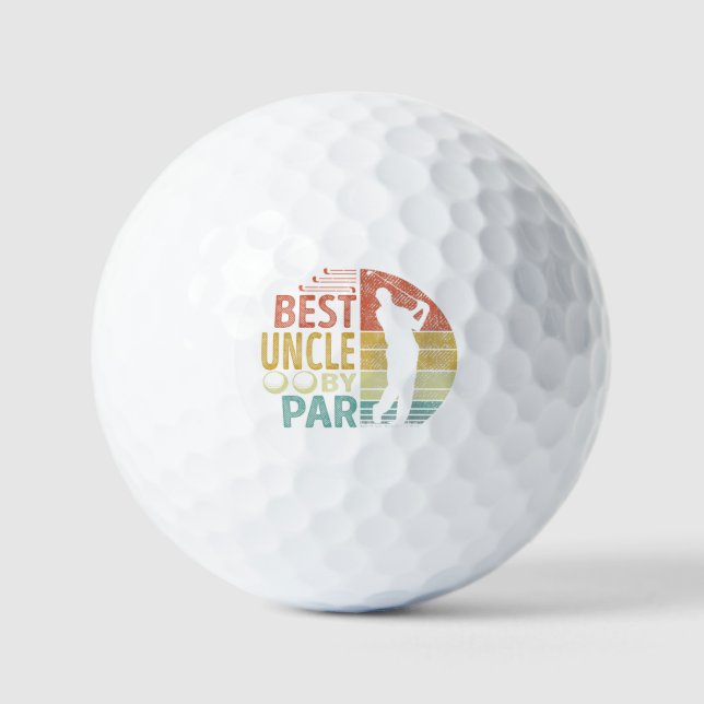 Best UNCLE by Par Golf Golfer Golfball (Vorderseite)