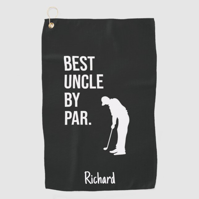 Best Uncle By Par Golf Towel Uncle Golfer Gifts Golfhandtuch (Vorderseite)