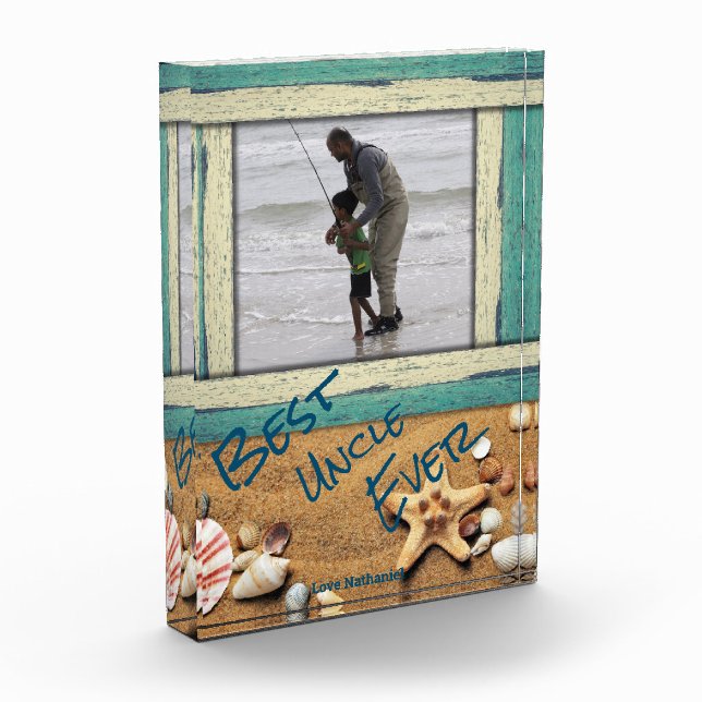 Best Uncle Ever Beach Personalisiert Custom Fotoblock (Links)