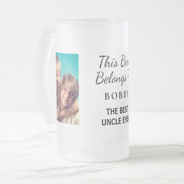 Best Uncle Ever Foto Mattglas Bierglas (Vorderseite Links)