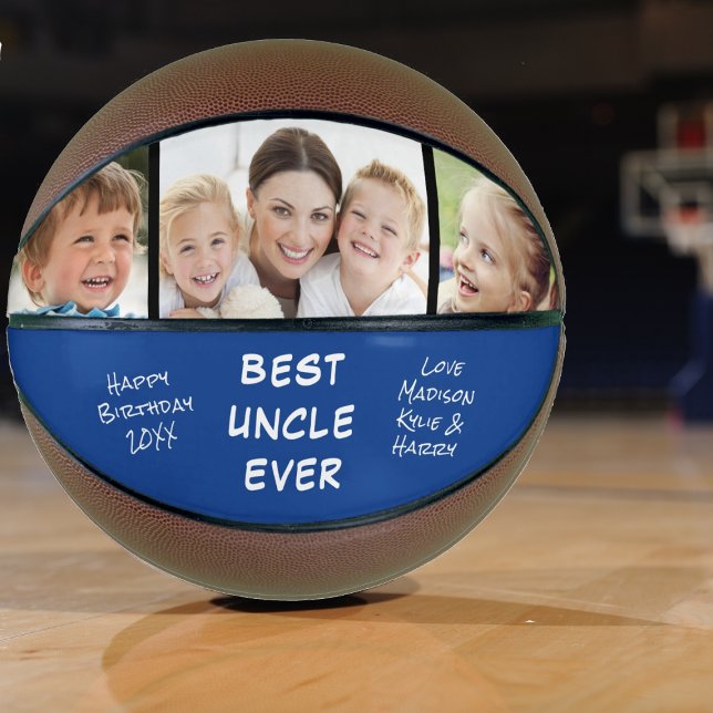 Best Uncle Ever Foto Personalisiert Blue Basketball (Von Creator hochgeladen)