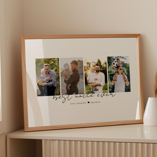 Best Uncle Ever Modern Script 4 Photos Collage Poster (Von Creator hochgeladen)