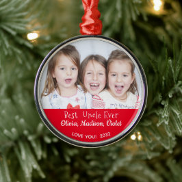 Best Uncle Ever Personalisiertes Foto Weihnachten Ornament Aus Metall