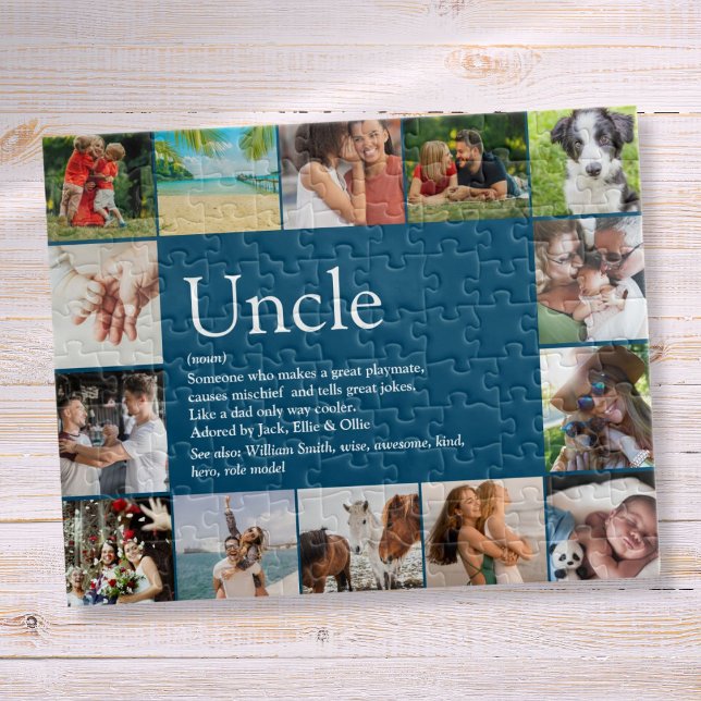 Best Uncle Funcle Definition 14 Foto Blau Puzzle (Best Uncle Funcle Definition 14 Photo Blue Jigsaw Puzzle)