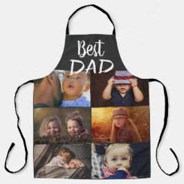 Best Vater 6 Foto Collage Family Foto Grau Schürze