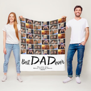 Best Vater 6 Foto Collage Family Foto Muster Fleecedecke