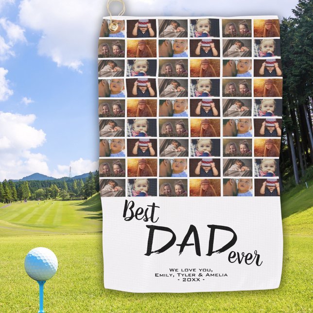 Best Vater 6 Foto Collage Family Foto Muster Golfhandtuch (Von Creator hochgeladen)