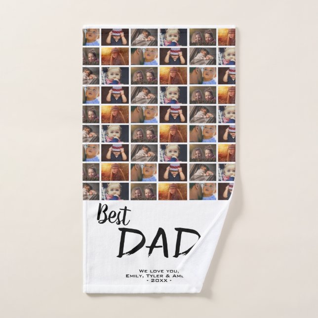 Best Vater 6 Foto Collage Family Foto Muster Handtuch (Handtuch)