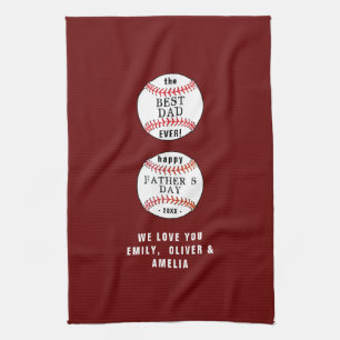 Best Vater Baseball Balls Red Happy Vatertag Geschirrtuch