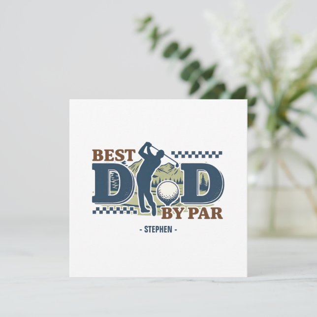 Best Vater by Par - Golf Vater Silhouette Design (Stehend Vorderseite)