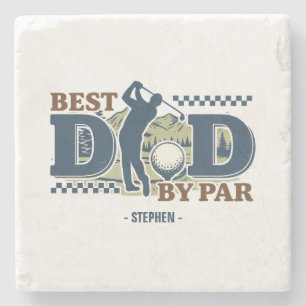 Best Vater by Par - Golf Vater Silhouette Design Steinuntersetzer