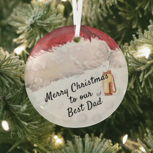 Best Vater Christmas Golf Clubs Weihnachtsmannmütz Ornament Aus Glas
