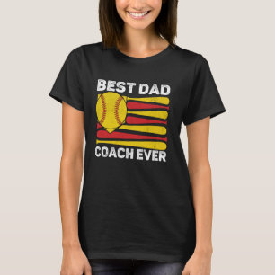 Best Vater Coach je Softball American Flag 4. T-Shirt