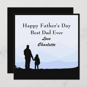 Best Vater Daughter Silhouette Name Fathed Day Car Einladung