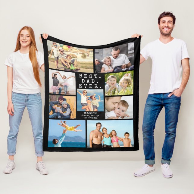 BEST VATER EVENT 9 FotoCollage Personalisiert Fleecedecke (Beispiel)
