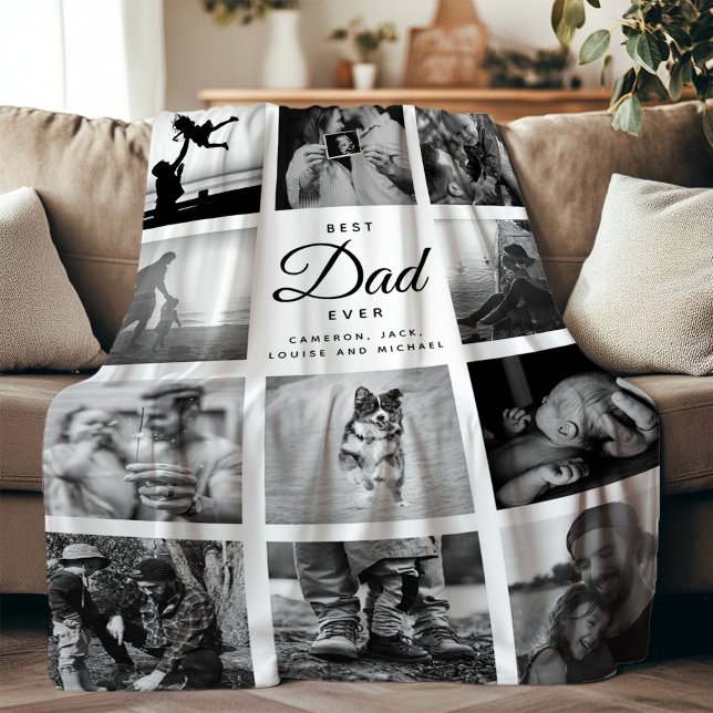 BEST VATER EVENT Modernes Trendy Black and White Fleecedecke (Von Creator hochgeladen)
