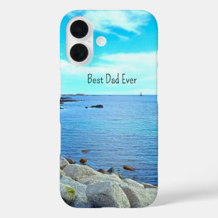 Best Vater Ever Blue Ocean Foto Azure Sky iPhone 16 Hülle