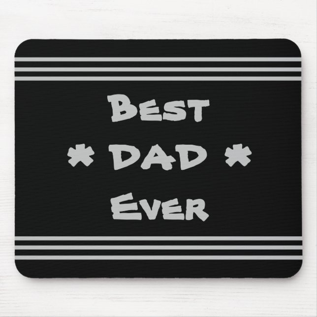 'Best Vater Ever' Einfach Elegant Modernes Schwarz Mousepad (Vorne)