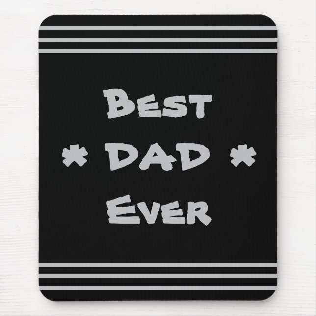 'Best Vater Ever' Einfache Elegante Moderne Grau & Mousepad (Vorne)