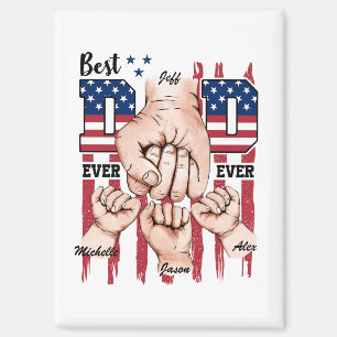 Best Vater Ever - Fist Bump USA Flag - 3 Kids Magnet