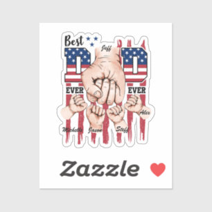 Best Vater Ever - Fist Bump USA Flag - 4 Kids Aufkleber