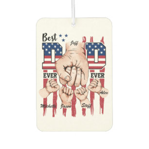 Best Vater Ever - Fist Bump USA Flag - 4 Kids Autolufterfrischer