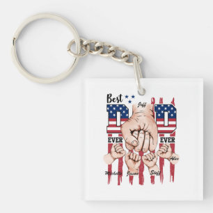 Best Vater Ever - Fist Bump USA Flag - 4 Kids Schlüsselanhänger