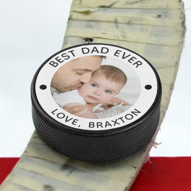 BEST VATER EVER FOTO PERSONALISIERT EISHOCKEY PUCK (Von Creator hochgeladen)