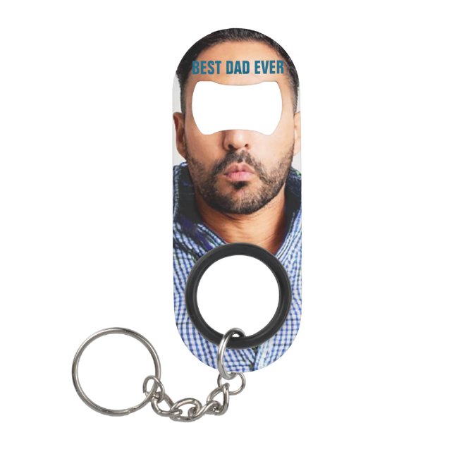 BEST VATER EVER | Funny Vater Face Foto Mini Flaschenöffner (Vorderseite)