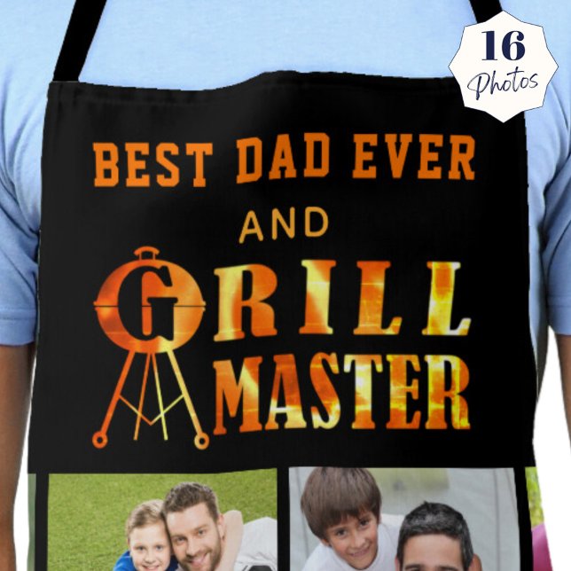 BEST VATER EVER GRILL MASTER 16 Fotocollage-Namen Schürze (Von Creator hochgeladen)