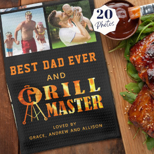 BEST VATER EVER GRILL MASTER 20 Fotocollage-Namen Geschirrtuch
