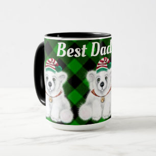 Best Vater Ever holiday Polar Bären grün kariert Tasse