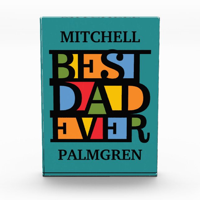 BEST VATER EVER individuelle Name-Blockpreis Fotoblock (Vorderseite)