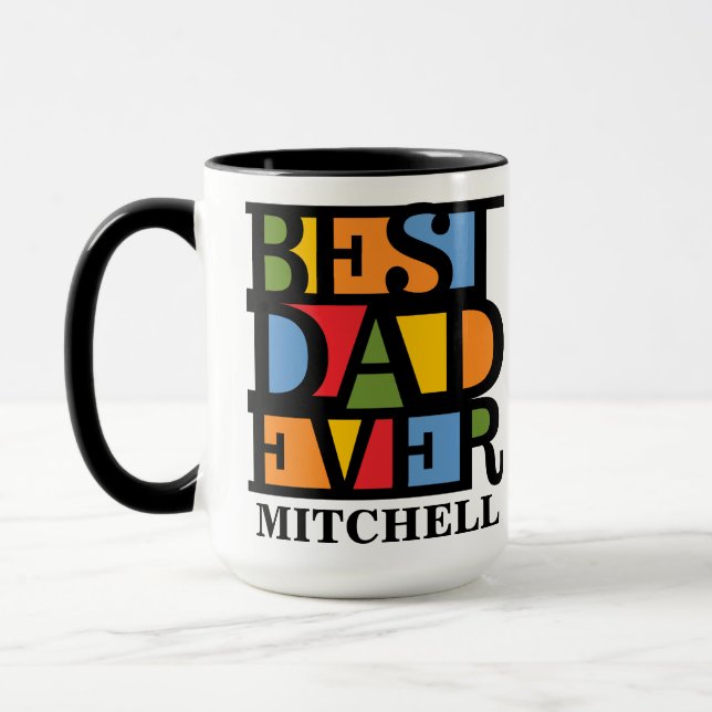 BEST VATER EVER INDIVIDUELLE NAME TASSE (Links)