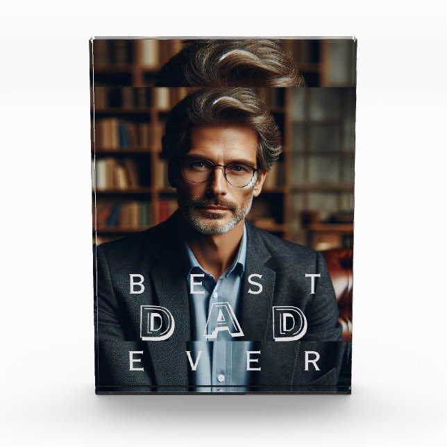 "Best Vater Ever" Personalisiertes Doppelte Foto E (Vorderseite)