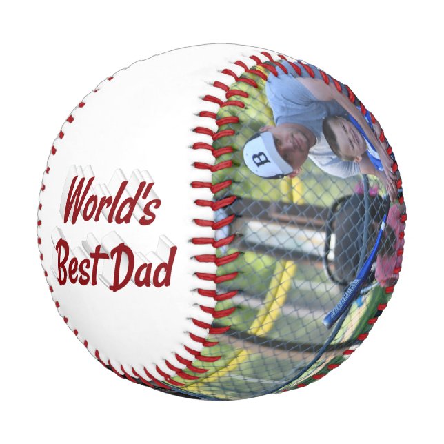 Best Vater Foto Fathers Day burgundy Baseball (Schrägansicht)