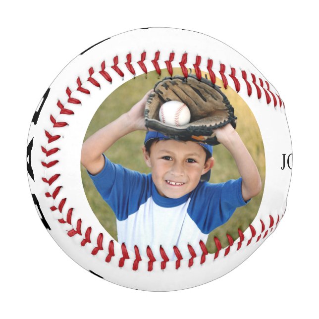 Best Vater Foto Personalisiert Baseball (Rückseite Rechts)